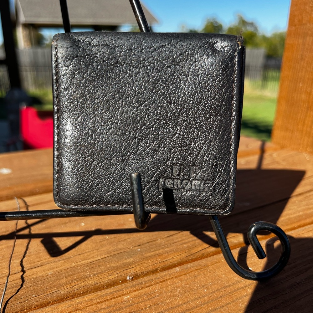 Unisex Vintage U.p Renoma Leather Coin Card Holder Wallet Unisex Italian Leather - Picture 2 of 11